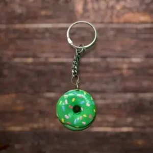 Handmade High Quality Donut Shaped Keyring/Keychain Made with clay