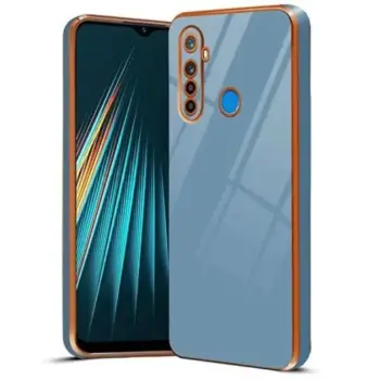 Realme 5/Narzo 10 Mobile Back Cover Case TPU Stylish Chrome Design Safety Case (Chrome Cover)