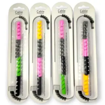 Cable Protector Silicone Spiral Charger & Data Cable Protector (Pack Of 4 Pieces)