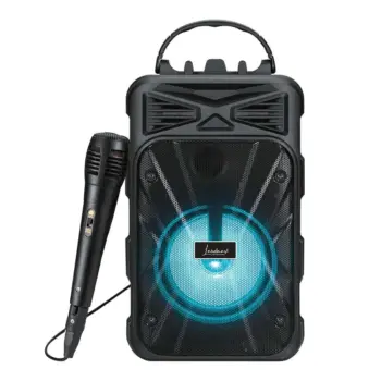 LM BT1081 Aura Wireless/Bluetooth Speaker With Wired Microphone, FM Radio Function & Battery Backup - 1200mAh 3.7V