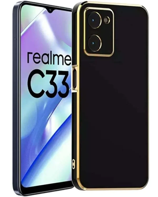 Realme C33 Mobile Chrome Back Cover Case TPU Stylish Chrome Design Safety Case (Chrome Cover)