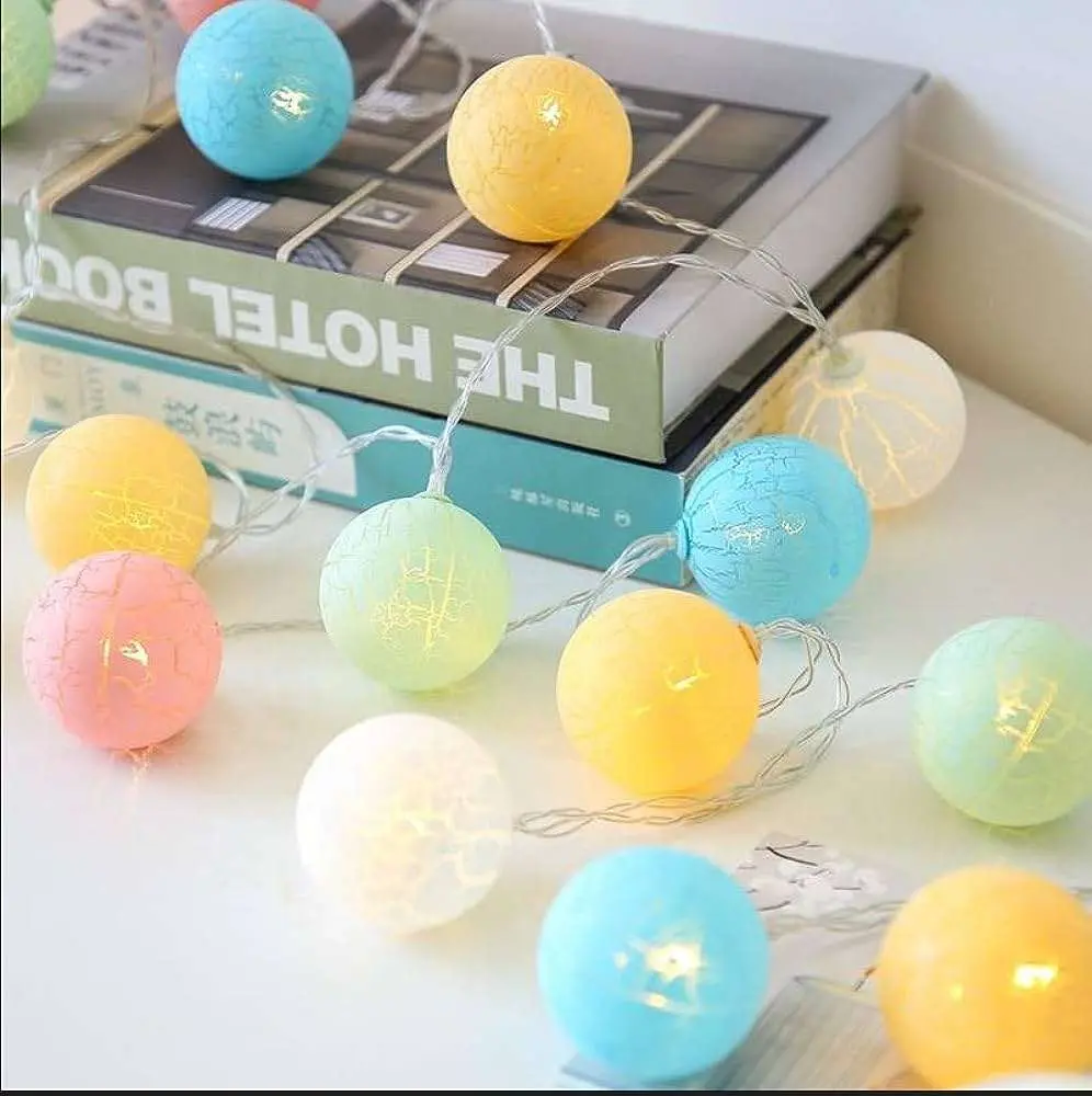 Decorative Plastic Ball String Led Crack Light Jhalar (In Plug With 10 Led Pastel Ball) For Home/Diwali Decoration. (10m, Multicolor)