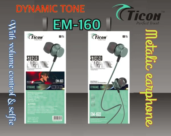 EM-160 Ticon 3.5mm Jack Champ Box Packing Earphone