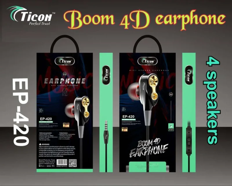 EP-420 Ticon 3.5mm Jack Champ Box Packing Earphone