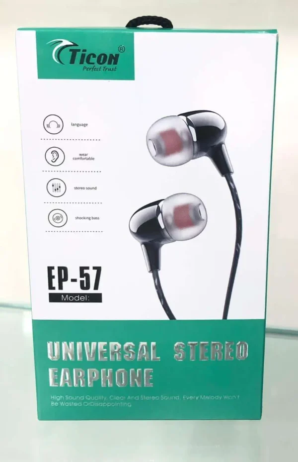 EP-57 Ticon 3.5mm Jack Champ Box Packing Earphone
