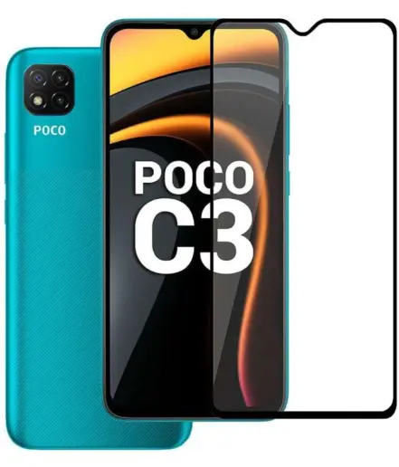 Redmi Poco C3 D+ Guard MEIBO Pro Flexi HD+ Tempered Glass/Screen Protector With Big Shining Curve Fast Exhaust Sensitive Touching