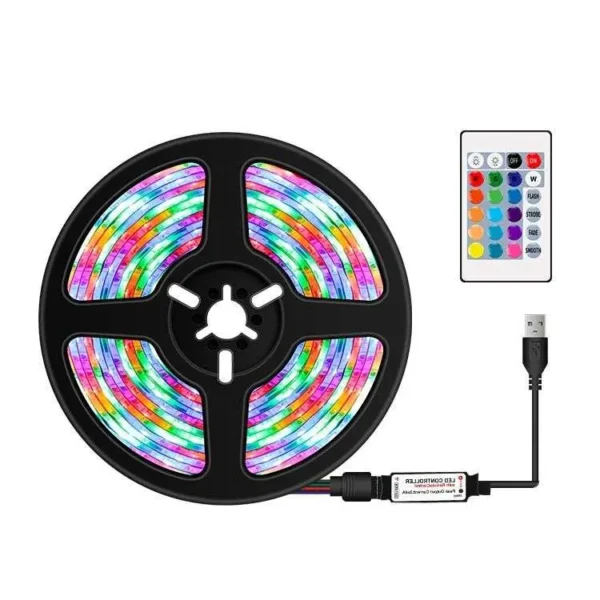 Multi Colour RGB 12V 3M Strip Light For Occasional Decoration With Remote