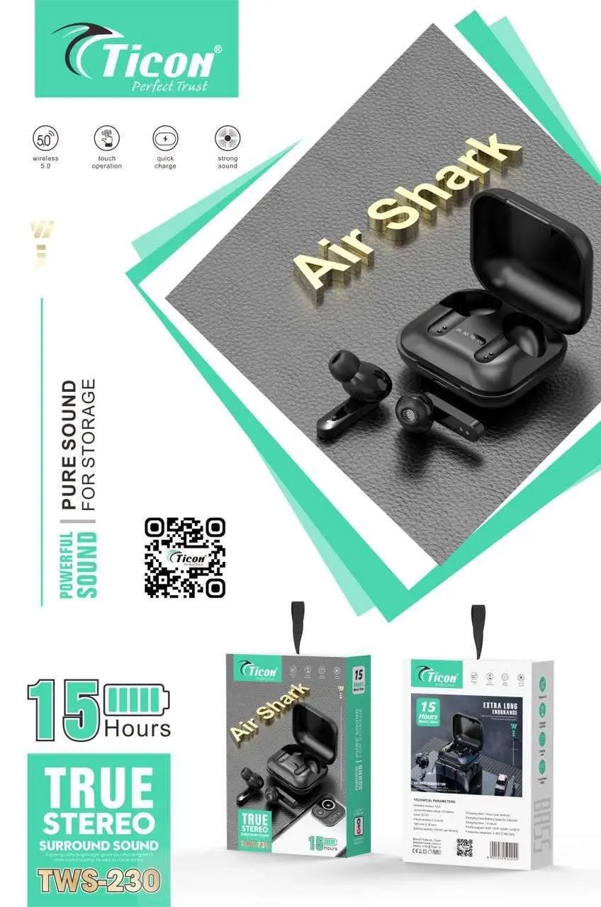TWS 230 Ticon Air Shark Earbuds / Airbuds