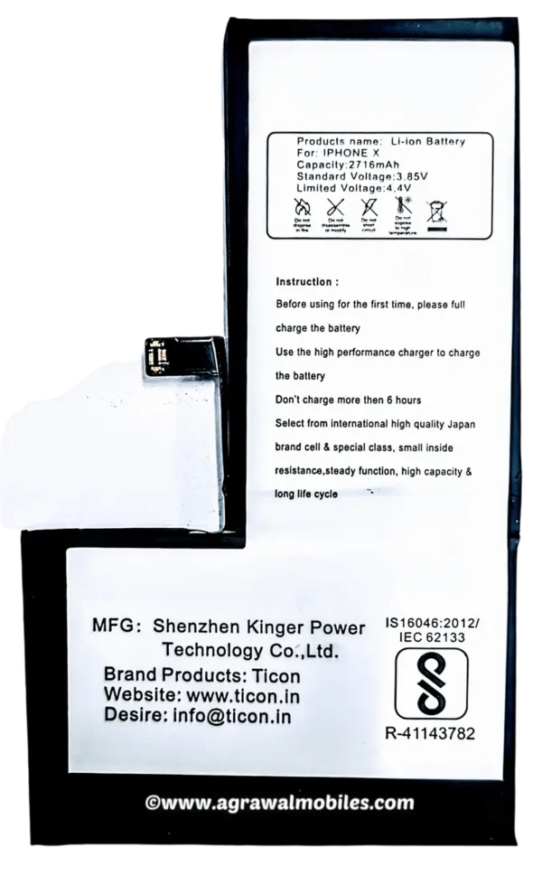 Iphone X / Iphone 10 Ticon Battery