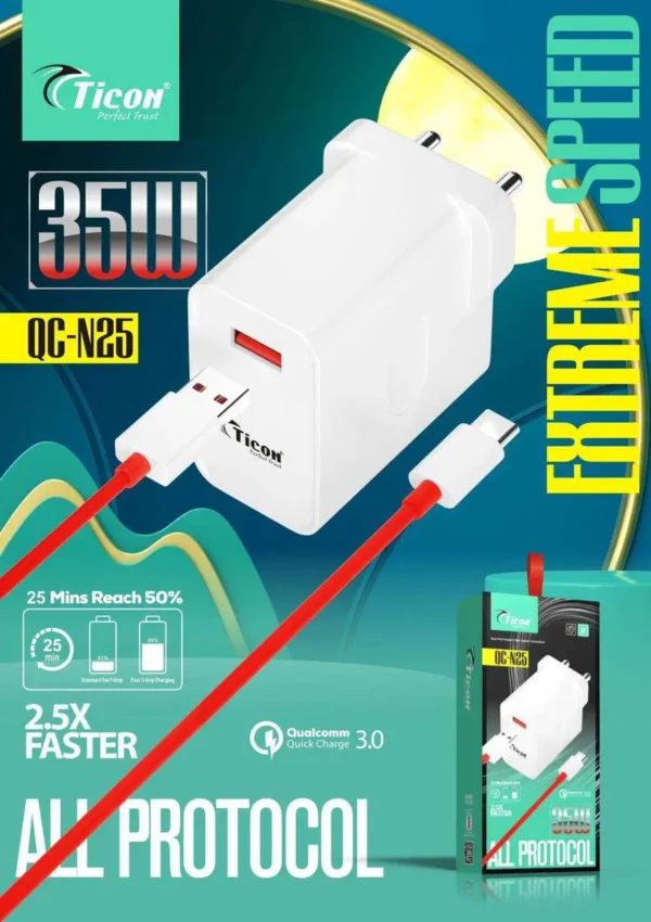 QC-N25 35W Qualcomm 3.0 Extra Speed Quick Ticon Charger