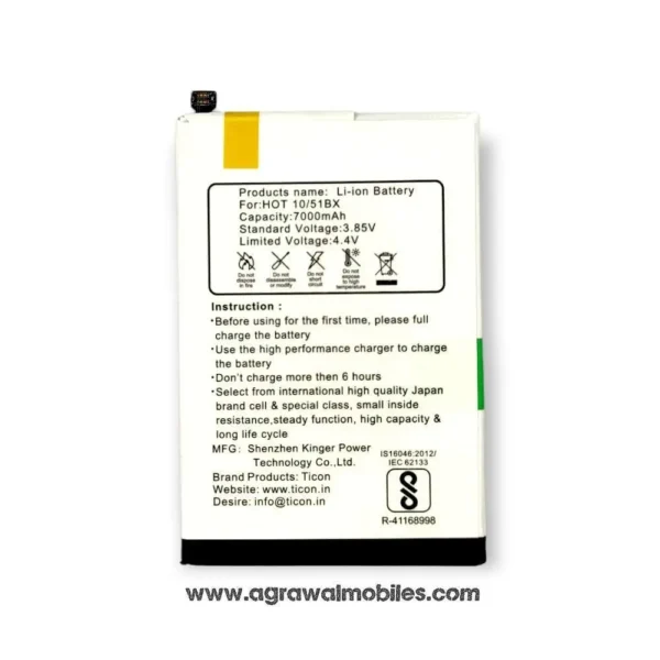 Infinix Hot 10 - BL-51BX - Ticon High Quality Android Mobile Battery