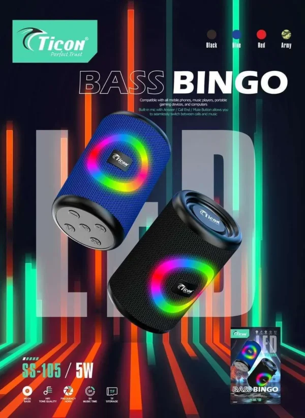 SS-105 5W Ticon Bluetooth/Wireless Speaker 4 Hours