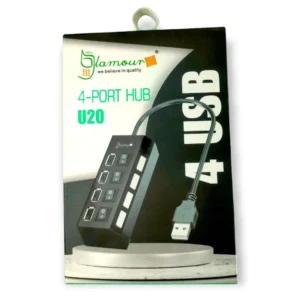 Glamour U20 4-Port USB Hub With External 5V Power Support