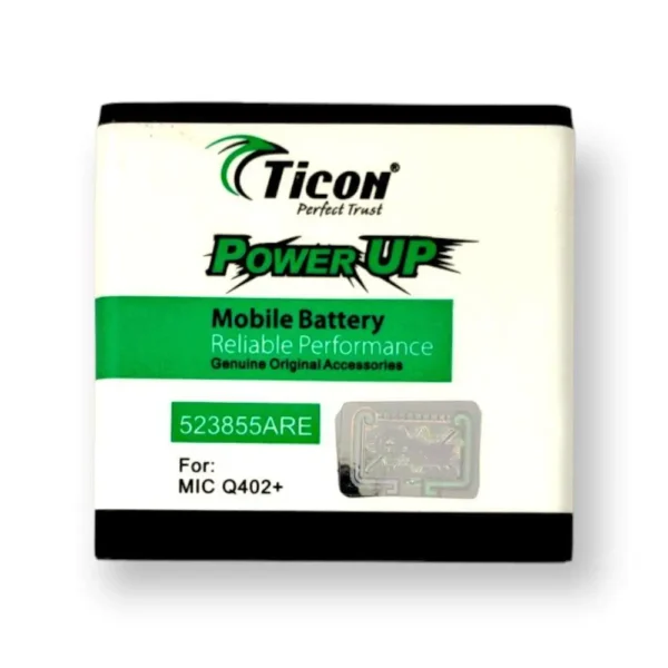 Ticon Micromax Q402+ Mobile Battery Power Up For 3.8V/1900mAh