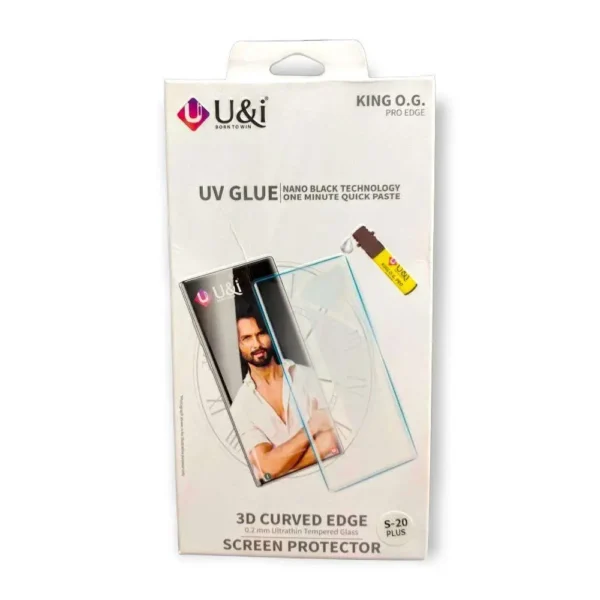 U&i Full Glue UV Tempered Glass For Samsung Galaxy S20 Plus With Full Cover Tempered Glass Screen Protector 
