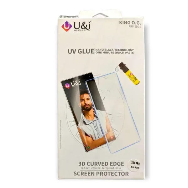U&i Full Glue UV Tempered Glass For Vivo X60 Pro/Vivo X70 Pro With Full Cover Tempered Glass Screen Protector