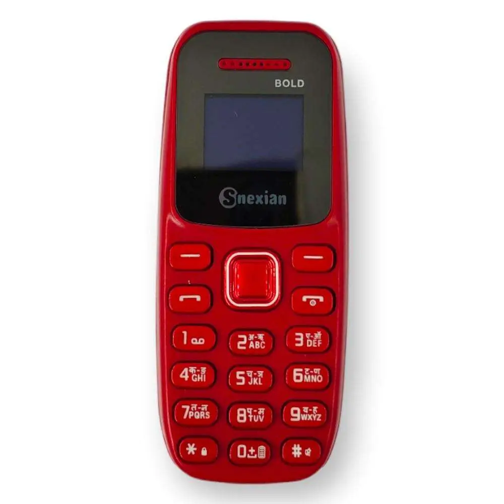 Snexian Bold 007 Dual Sim Mobile Phone With Bluetooth Dialer Polymer Battery (Red)