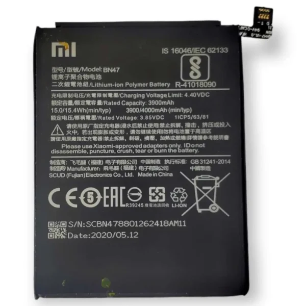 Mobile Battery For Xiaomi/Mi/Redmi 6 Pro BN47 (3900/4000mAh Li-Polymer Battery)