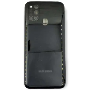 Samsung M31 SM-M315F Full Complete Housing/Body Panel/Cabinet With Back Panel, Mid Frame & Volume Button (Black)