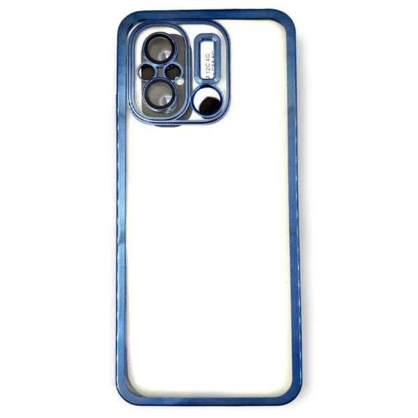 Redmi 12C 4G/Poco C55 5G CD Chrome Cover/Mobile Back Cover/Protection Case TPU (Blue)