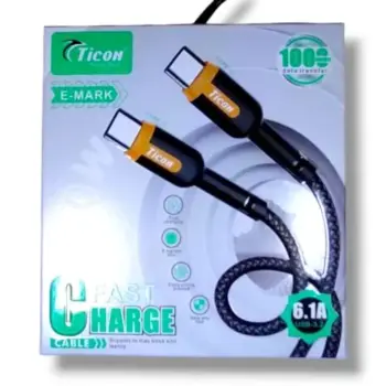 Ticon E-Mark Type C To Type C 120W Fast Charging Data Cable