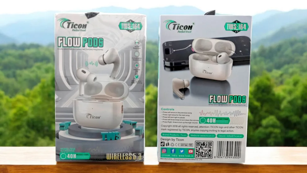Ticon TWS-164 Flow Pods Wireless Earbuds 40H Music Time 3 Months Warranty