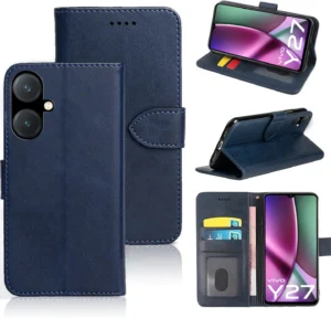 Vivo Y27  Flip Cover/Flip Protection Case With High Quality Material & Leather Finish