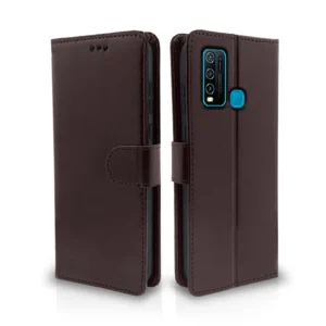 Vivo Y30/Y50  Flip Cover/Flip Protection Case With High Quality Material & Leather Finish